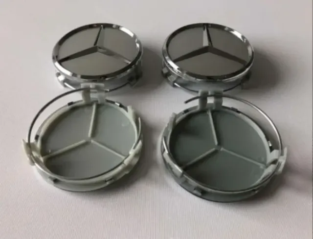 4 Tapabujes centro rueda llanta buje Mercedes 75mm
