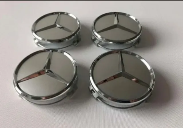 4 Tapabujes centro rueda llanta buje Mercedes 75mm