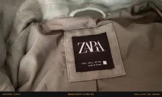 Chaqueta Zara Piel Verde Oliva