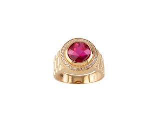 sello oro 18k con piedra con circonita