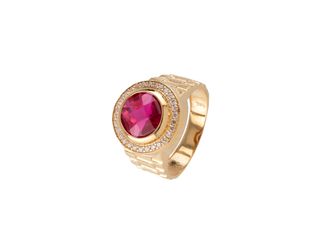sello oro 18k con piedra con circonita