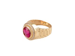 sello oro 18k con piedra con circonita
