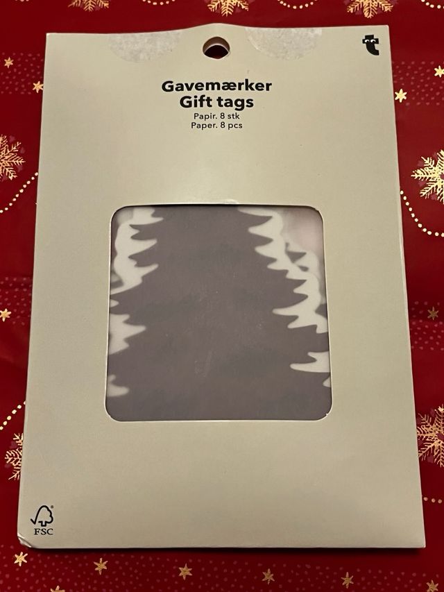 Etichette regalo natalizie abete 8 pz