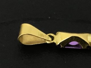 colgante oro 18k con circonita,amatista