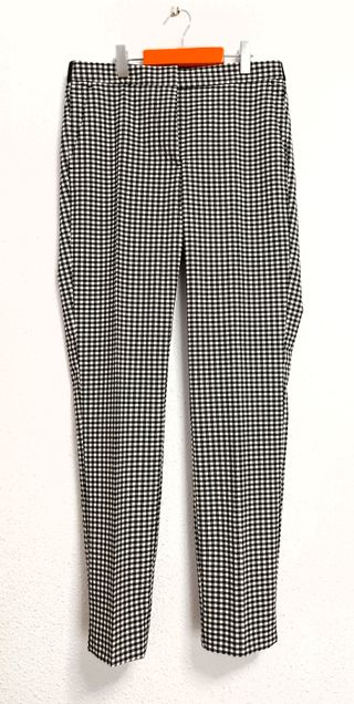 Pantalón Zara cuadros blanco y negro T. S