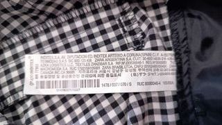 Pantalón Zara cuadros blanco y negro T. S
