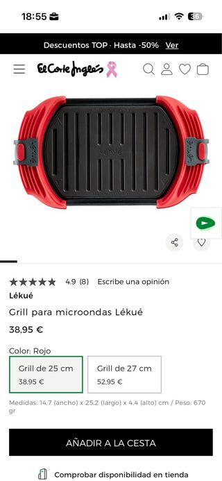Parrilla para microondas Lekue
