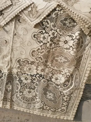 Tovaglia vintage pizzo con 10 tovaglioli