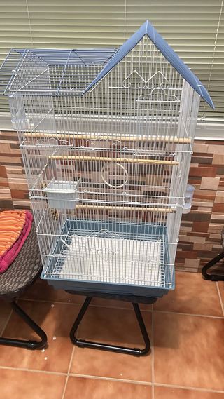 Jaula para pájaros blanca
