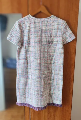 Vestido Tweed Multicolor Curto