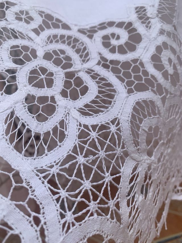 Mantelerías Algodón y Lino Beige/Blanco