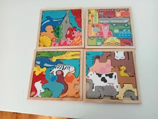 Puzzles de Madera Animales y Vehículos