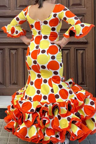 Traje de Flamenca Lunares Talla 40/42 Elástico