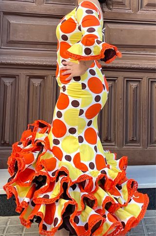 Traje de Flamenca Lunares Talla 40/42 Elástico