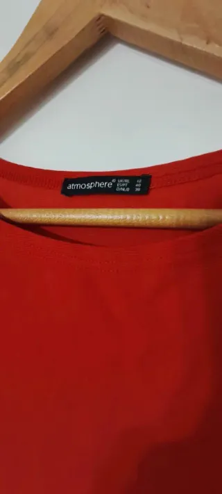 Camiseta roja manga 3/4 mujer marca Atmosphere 