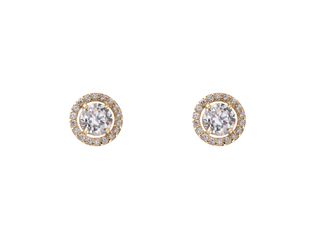 pendientes oro 18k con piedra con circonita