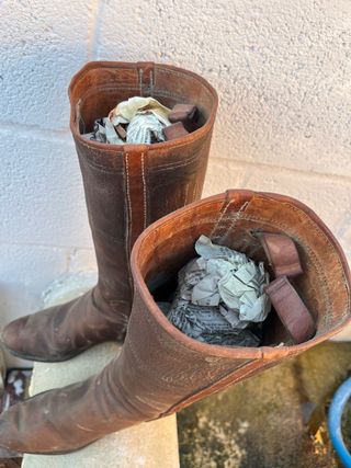 Botas de cuero marrones para mujer
