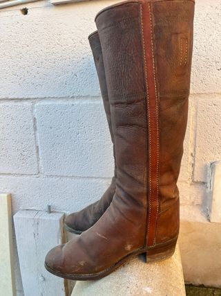 Botas de cuero marrones para mujer