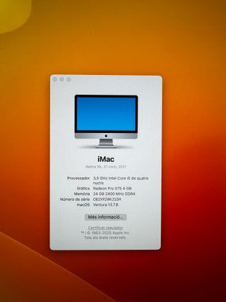 iMac Retina 5K 27 2017 Intel Core i5 24GB RAM