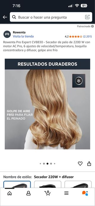 Secador Rowenta Pro Expert CV8830 2200W