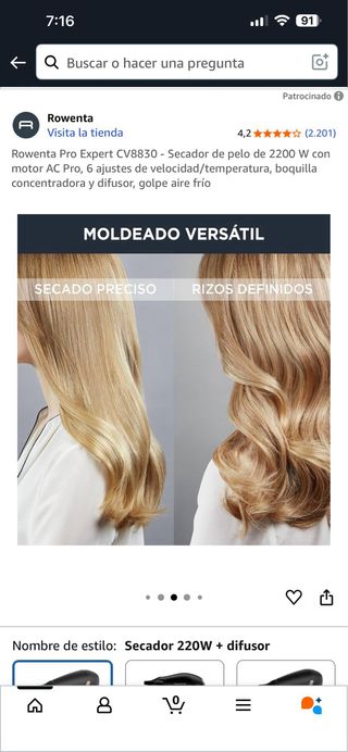 Secador Rowenta Pro Expert CV8830 2200W