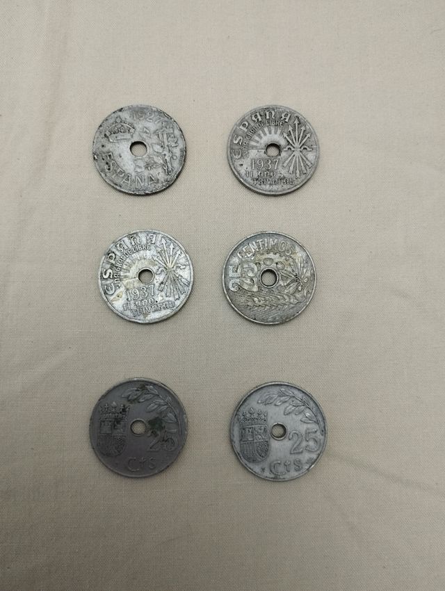 Monedas antiguas España 1927, 1937, 1934