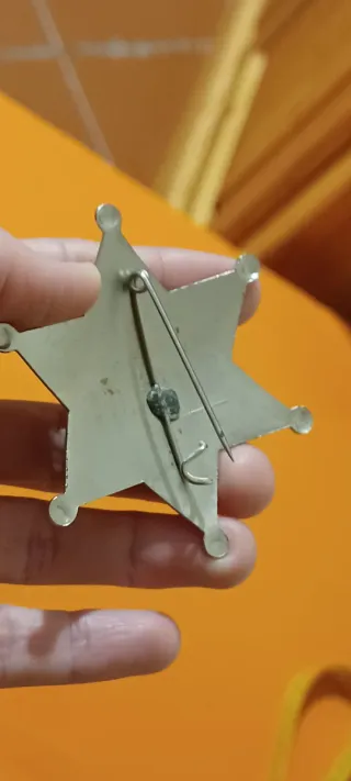 Spilla Stella Sceriffo Vintage Argento