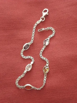 Pulsera Plata Ley Multicolor