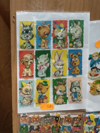 Lámina 12 cromos antiguos animales