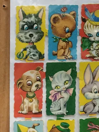 Lámina 12 cromos antiguos animales