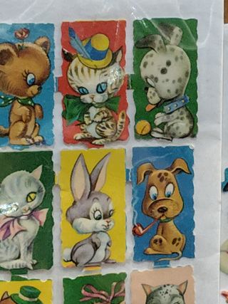 Lámina 12 cromos antiguos animales
