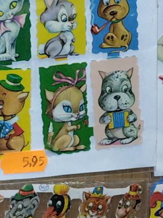 Lámina 12 cromos antiguos animales