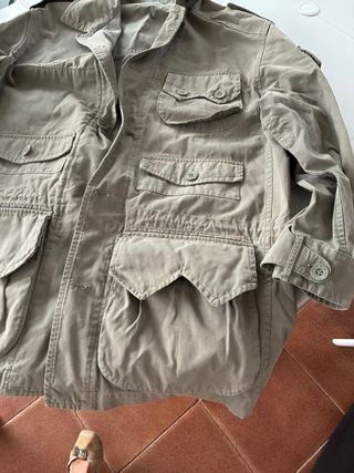 Trenca militar hombre verde oliva