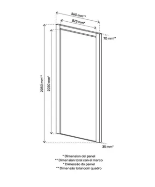 Puerta corredera blanca 80cm con sistema corredero