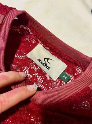 Camiseta Scuffers Granate Encaje Talla XS