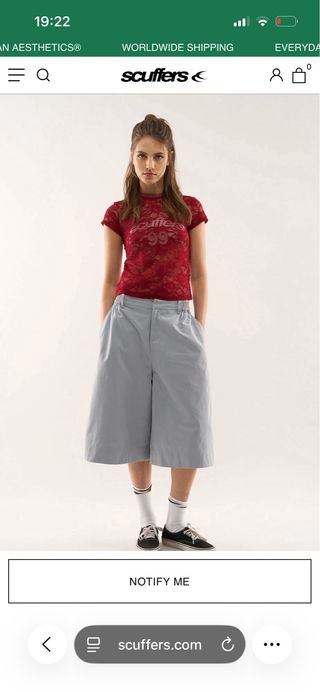 Camiseta Scuffers Granate Encaje Talla XS