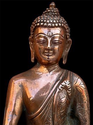 Statua Buddha Akshobhya Bronzo