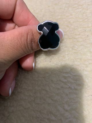 Anillo Tous Negro y Plateado plata 
