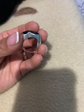 Anillo Tous Negro y Plateado plata 
