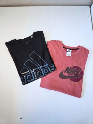 Lote 2 Camisetas Nike y Adidas Talla S