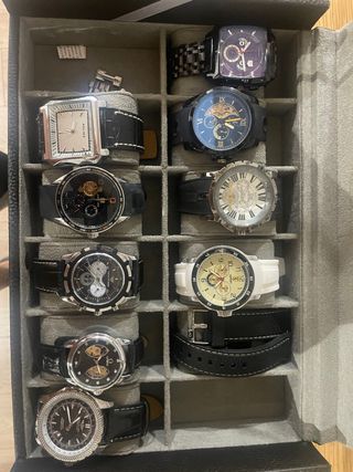 Colección Relojes Hombre Negro y Plateado