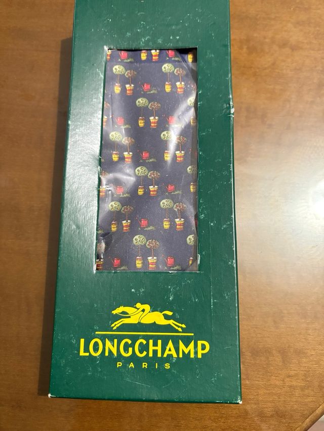 Cravatta blu Longchamp con disegni