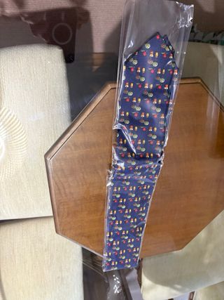 Corbata Longchamp Azul con Dibujos