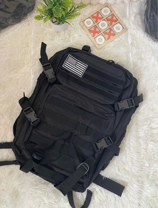 2 Mochilas Tácticas Negras 50L Ajustables