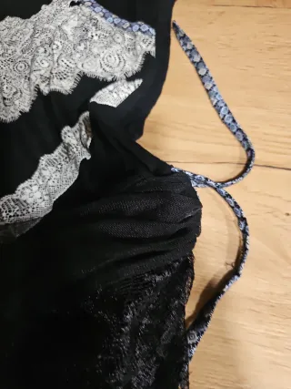 Vestido Desigual Negro y Plateado