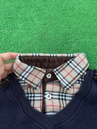 Jersey Burberry Azul Talla L Años 90