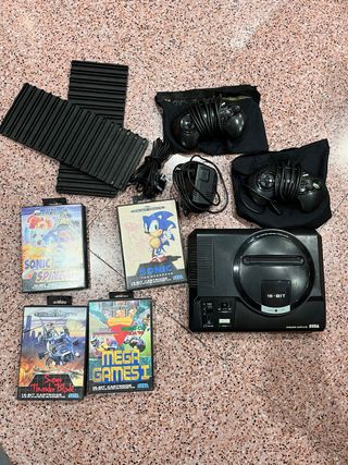 Sega Mega Drive Consola Negra + Juegos