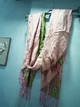 Foulard donna verde e rosa