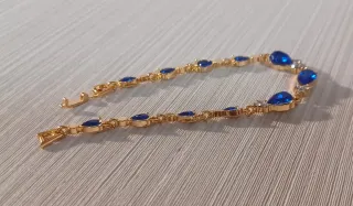 Pulsera cobre con piedras azules