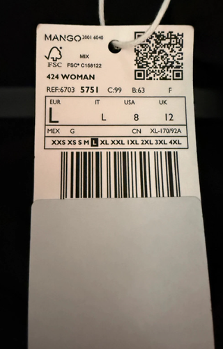 Vestido Negro Mango Talla L